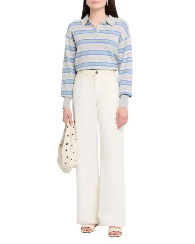 Guest in Residence Collegiate Stripe Cashmere Polo