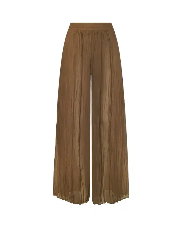 Ethel Wide-Leg Crinkled Chiffon Pants