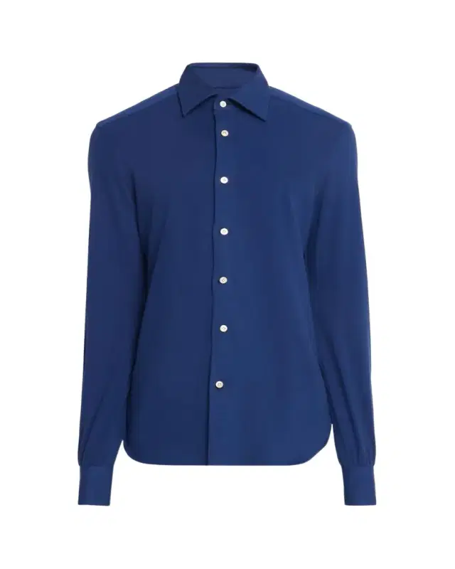 Kiton Men's Solid Cotton Classic-Fit Sport Shirt