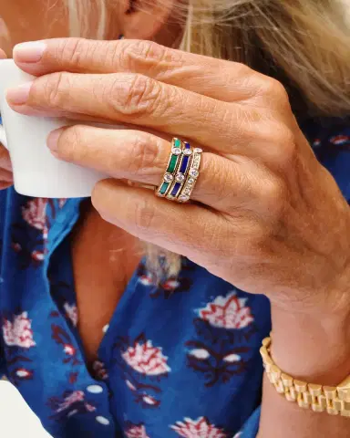 Viltier Rayon Ring in Malachite, Yellow Gold and Diamonds | Thumbnail 2 Viltier Rayon Ring in Malachite, Yellow Gold and Diamonds | Thumbnail 2