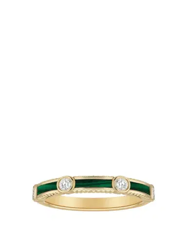 Viltier Rayon Ring in Malachite, Yellow Gold and Diamonds | Thumbnail 1 Viltier Rayon Ring in Malachite, Yellow Gold and Diamonds | Thumbnail 1