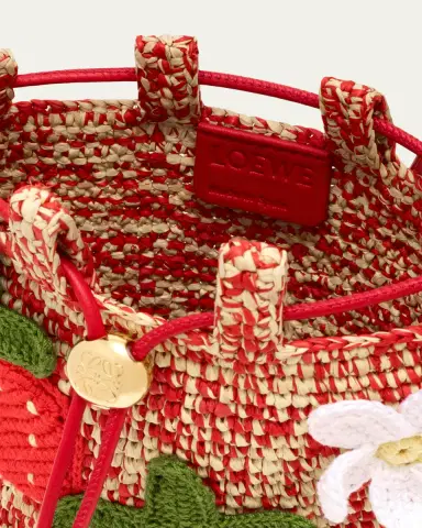 Loewe x Paula's Ibiza Strawberry Applique Raffia Pouch Bag | Thumbnail 3 Loewe x Paula's Ibiza Strawberry Applique Raffia Pouch Bag | Thumbnail 3