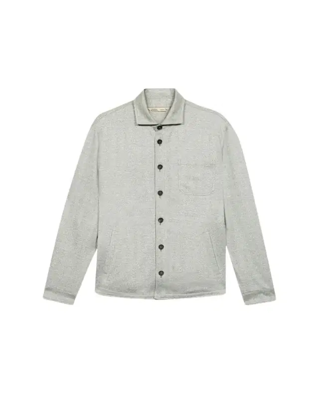 Baldassari Men's Linen, Silk and Cotton Herringbone Overshirt