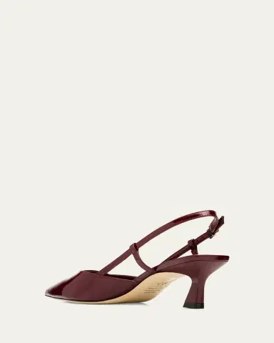 Stuart Weitzman Vinnie Patent Kitten Slingback Pumps | Thumbnail 8