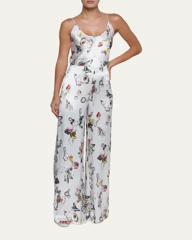 L'AGENCE Kimia Printed Satin Wide-Leg Pants | Thumbnail 2 L'AGENCE Kimia Printed Satin Wide-Leg Pants | Thumbnail 2