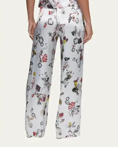 L'AGENCE Kimia Printed Satin Wide-Leg Pants | Thumbnail 3 L'AGENCE Kimia Printed Satin Wide-Leg Pants | Thumbnail 3