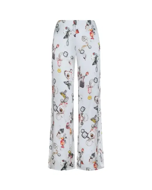 Kimia Printed Satin Wide-Leg Pants