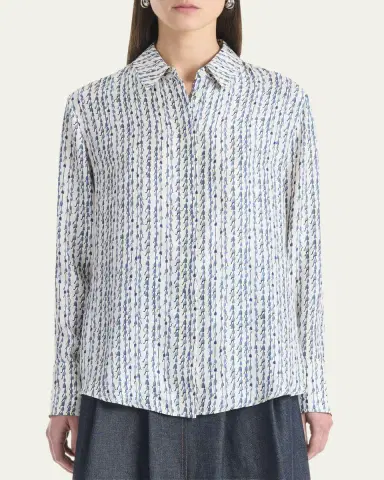 Altuzarra Chika Silk Button-Front Top | Thumbnail 3