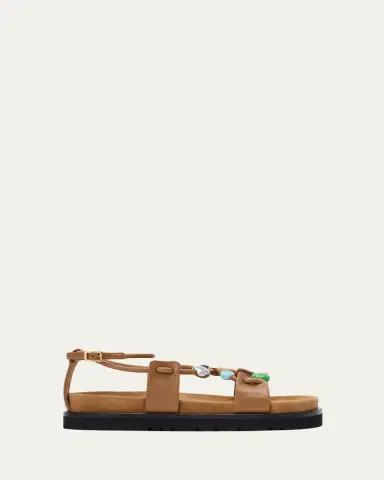 Loewe x Paula's Ibiza Anagram Pebble Bead Leather Sandals | Thumbnail 5 Loewe x Paula's Ibiza Anagram Pebble Bead Leather Sandals | Thumbnail 5