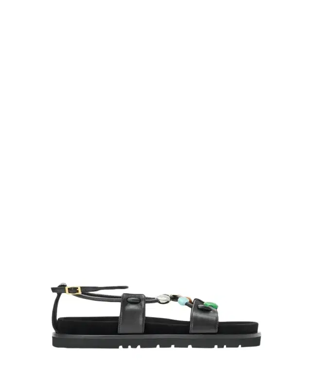 Loewe x Paula's Ibiza Anagram Pebble Bead Leather Sandals