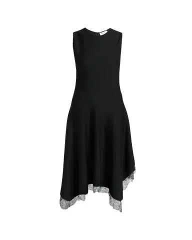 Alexander McQueen Sleeveless Lace-Trim Asymmetric Handkerchief Midi Dress | Thumbnail 1 Alexander McQueen Sleeveless Lace-Trim Asymmetric Handkerchief Midi Dress | Thumbnail 1