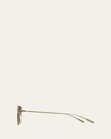 BARTON PERREIRA Men's Double-Bridge Titanium Aviator Sunglasses | Thumbnail 6
