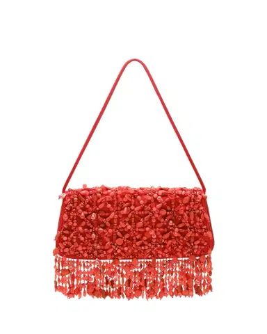 Cult Gaia Idalia Fringed Faux Stone Shoulder Bag | Thumbnail 1