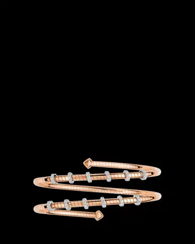 MATTIA CIELO 18K Rose Gold Diamond 2 Row Tubogas Bracelet | Thumbnail 2 MATTIA CIELO 18K Rose Gold Diamond 2 Row Tubogas Bracelet | Thumbnail 2