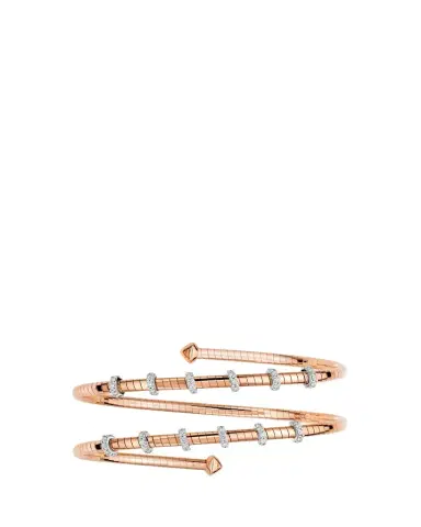 MATTIA CIELO 18K Rose Gold Diamond 2 Row Tubogas Bracelet | Thumbnail 1 MATTIA CIELO 18K Rose Gold Diamond 2 Row Tubogas Bracelet | Thumbnail 1