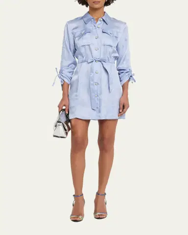 Cinq a Sept Dale Button-Front Satin Shirtdress | Thumbnail 2 Cinq a Sept Dale Button-Front Satin Shirtdress | Thumbnail 2
