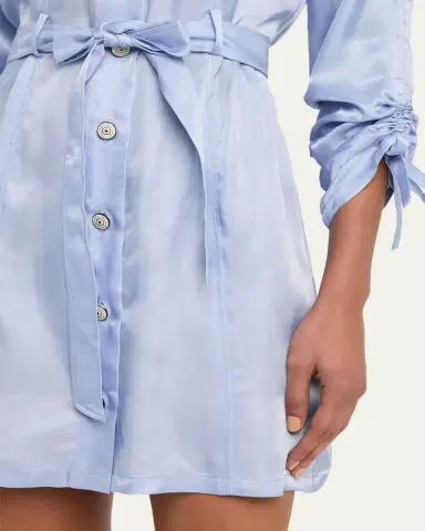 Cinq a Sept Dale Button-Front Satin Shirtdress | Thumbnail 5 Cinq a Sept Dale Button-Front Satin Shirtdress | Thumbnail 5