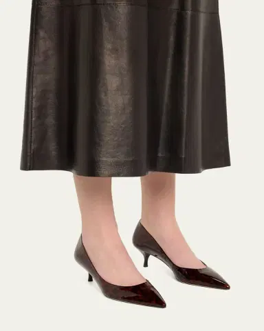 Stuart Weitzman Stuart Power Tortoise Leather Pumps | Thumbnail 4