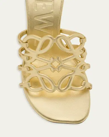 Loewe x Paula's Ibiza 45mm Petal Anagram Metallic Leather Mule Sandals | Thumbnail 3