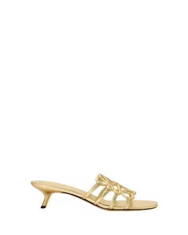 Loewe x Paula's Ibiza 45mm Petal Anagram Metallic Leather Mule Sandals | Thumbnail 1