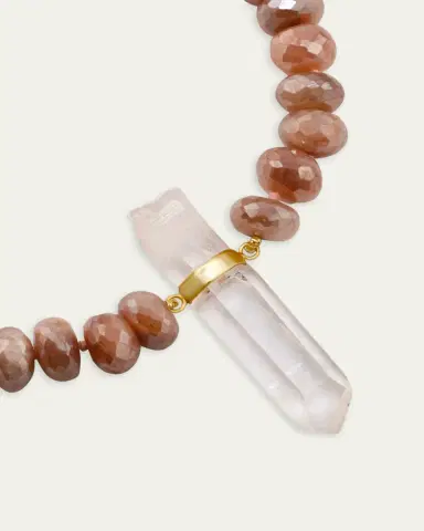 JIA JIA Oracle 14K Mystic Moonstone and Quartz Crystal Charm Necklace | Thumbnail 2