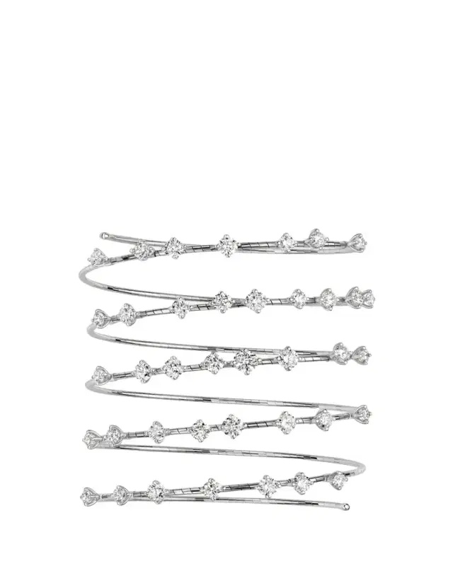 Mattia Cielo 18K White Gold and Titanium Diamond Wrap Bracelet