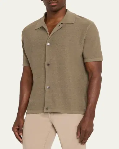 Frame Men's Linen-Blend Short-Sleeve Shirt | Thumbnail 4 Frame Men's Linen-Blend Short-Sleeve Shirt | Thumbnail 4