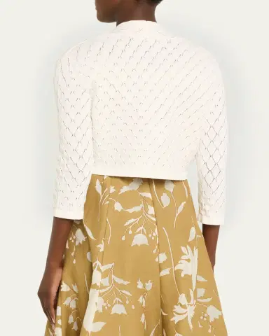 Lela Rose Pointelle Knit Bolero Jacket | Thumbnail 3