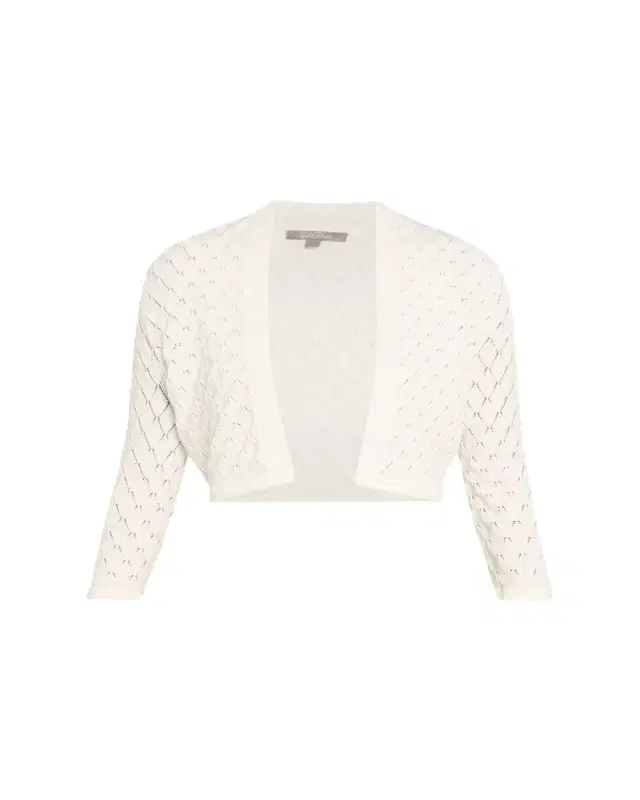 Lela Rose Pointelle Knit Bolero Jacket