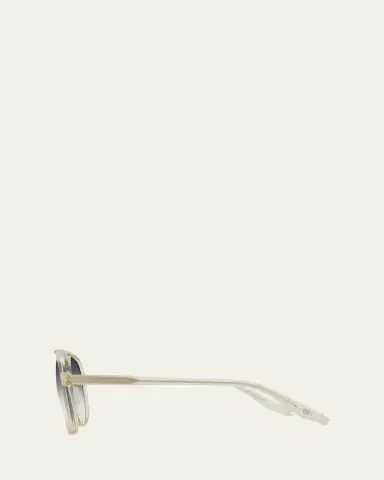 BARTON PERREIRA Men's Double-Bridge Acetate Aviator Sunglasses | Thumbnail 15
