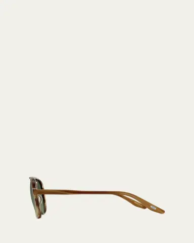 BARTON PERREIRA Men's Double-Bridge Acetate Aviator Sunglasses | Thumbnail 3