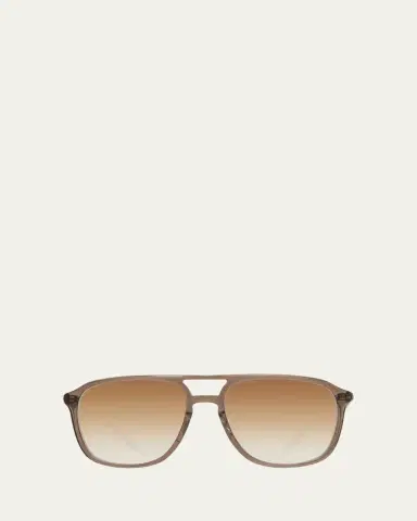BARTON PERREIRA Men's Double-Bridge Acetate Aviator Sunglasses | Thumbnail 7