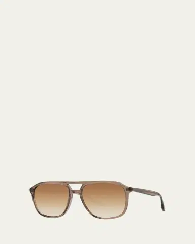 BARTON PERREIRA Men's Double-Bridge Acetate Aviator Sunglasses | Thumbnail 8
