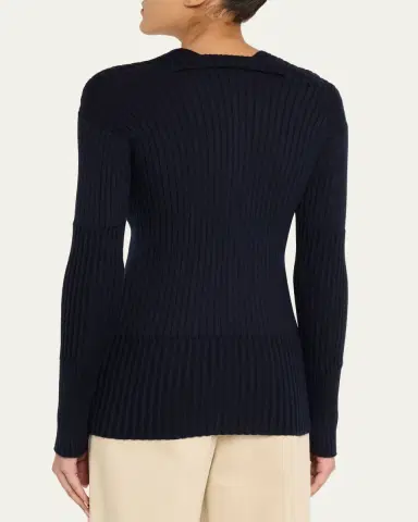 Bottega Veneta Claw Embellished Cashmere-Silk Rib Sweater | Thumbnail 3