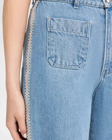 Veronica Beard Taylor Embroidered Patch-Pocket Straight-Leg Jeans | Thumbnail 4 Veronica Beard Taylor Embroidered Patch-Pocket Straight-Leg Jeans | Thumbnail 4