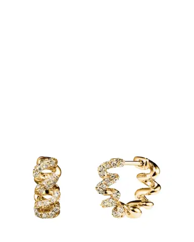Boochier 18K Gold Diamond Slinkee Huggie Earrings | Thumbnail 1 Boochier 18K Gold Diamond Slinkee Huggie Earrings | Thumbnail 1