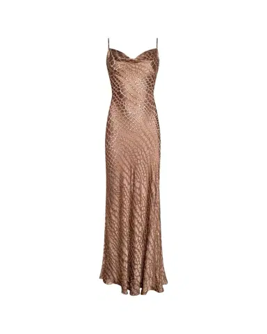L'Agence Christine Cowl-Neck Burnout Satin Gown | Thumbnail 1 L'Agence Christine Cowl-Neck Burnout Satin Gown | Thumbnail 1