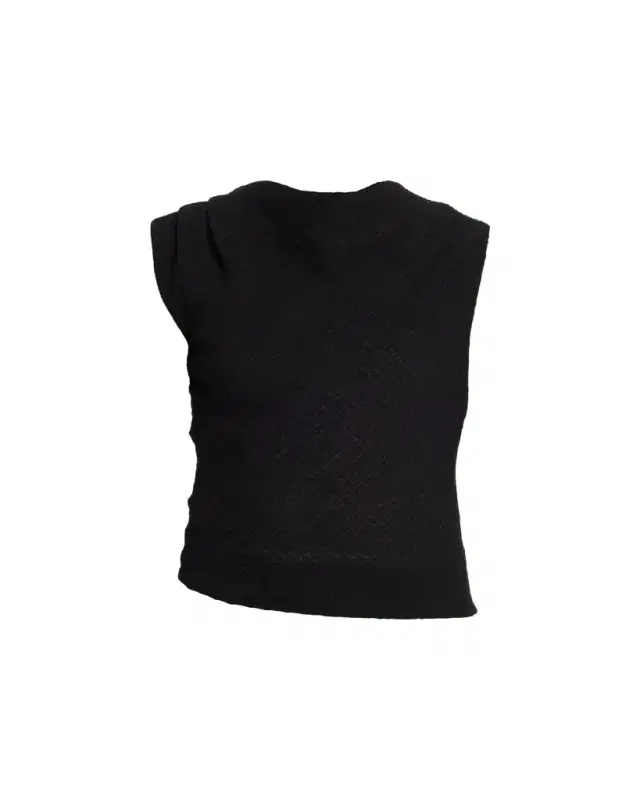 Shadow Grid Cowl-Neck Top