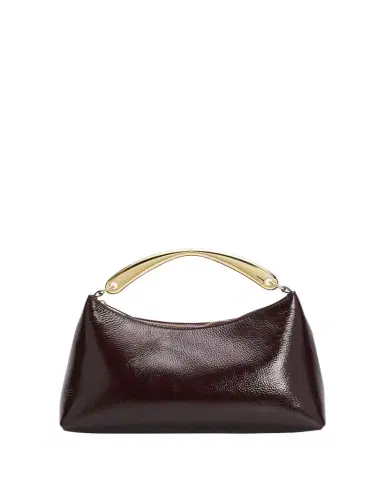 MANSUR GAVRIEL Grained Leather Metal Top-Handle Bag | Thumbnail 1 MANSUR GAVRIEL Grained Leather Metal Top-Handle Bag | Thumbnail 1