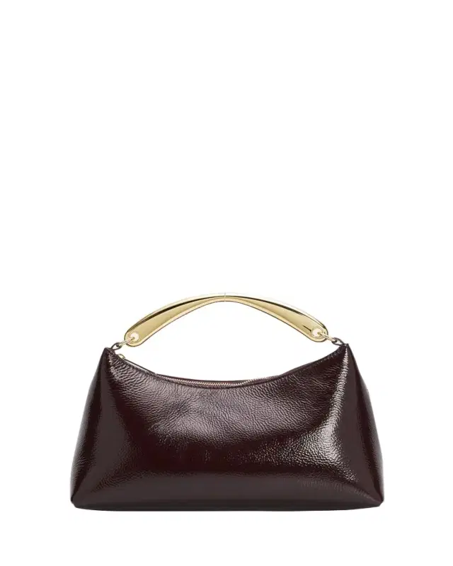Mansur Gavriel Grained Leather Metal Top-Handle Bag
