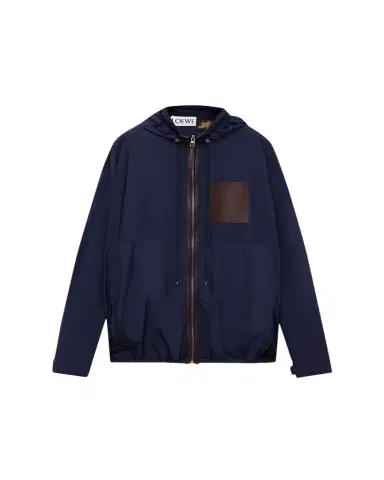 Loewe x Paula's Ibiza Men's Hooded Leather-Trim Anorak Jacket | Thumbnail 1