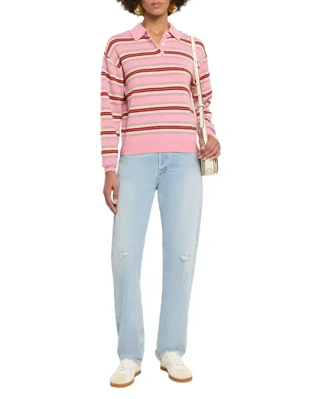 Collegiate Stripe Cashmere Polo