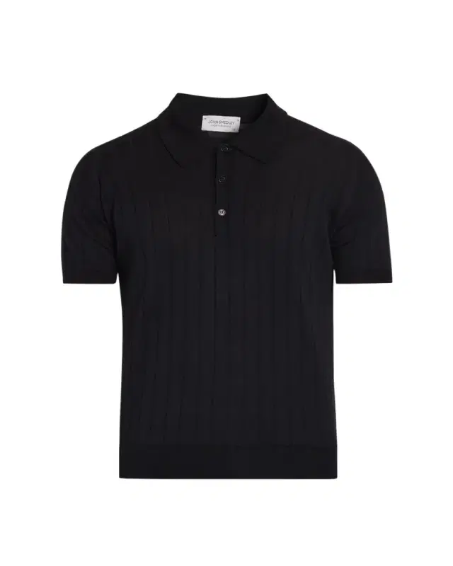 Men's Wide Rib-Knit Merino Polo Shirt