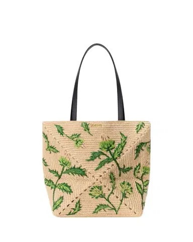 Loewe x Paula's Ibiza Puzzle Embroidered Raffia Tote Bag | Thumbnail 1 Loewe x Paula's Ibiza Puzzle Embroidered Raffia Tote Bag | Thumbnail 1