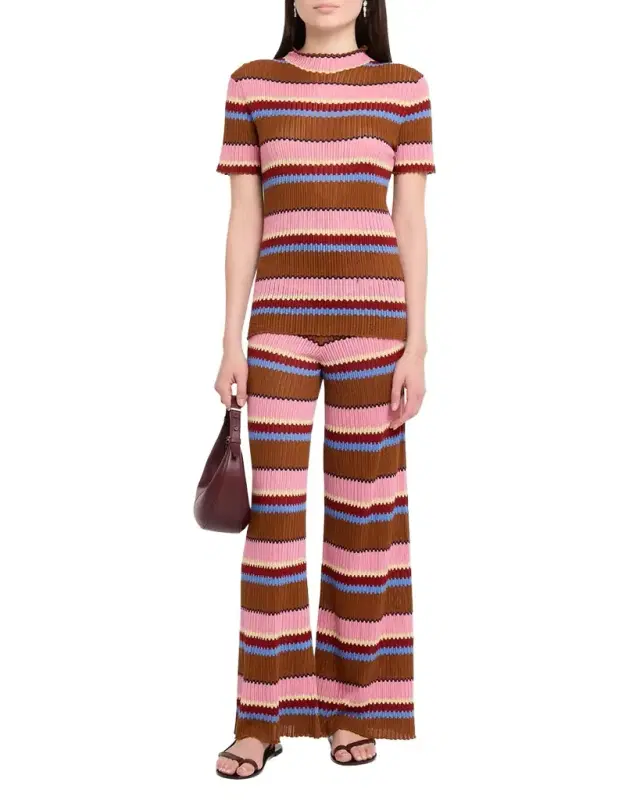 Guest in Residence Palazzo Rib Striped Top