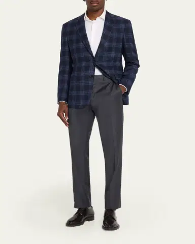 Giorgio Armani Men's Glen Plaid Single-Breasted Sport Coat | Thumbnail 2 Giorgio Armani Men's Glen Plaid Single-Breasted Sport Coat | Thumbnail 2