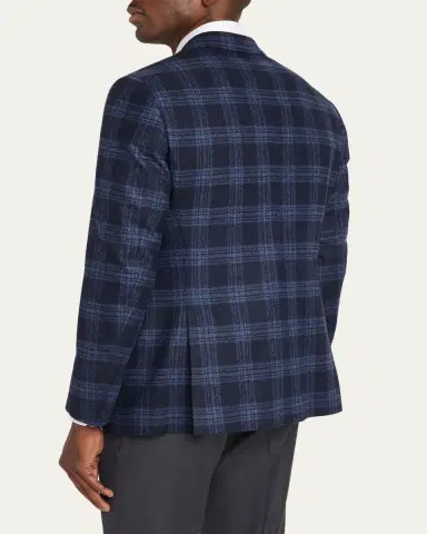 Giorgio Armani Men's Glen Plaid Single-Breasted Sport Coat | Thumbnail 3 Giorgio Armani Men's Glen Plaid Single-Breasted Sport Coat | Thumbnail 3