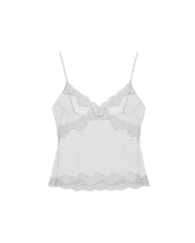 16Arlington Clio Lace-Trim Sheer Top | Thumbnail 1