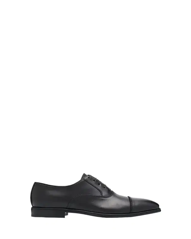 Men's Boston Brogue Leather Cap-Toe Oxfords