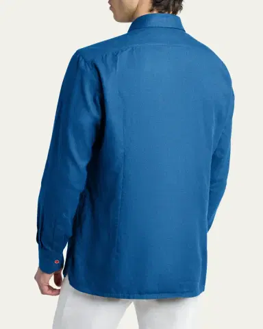 Kiton Men's Solid Cotton Pocket Snap-Front Shirt | Thumbnail 13 Kiton Men's Solid Cotton Pocket Snap-Front Shirt | Thumbnail 13